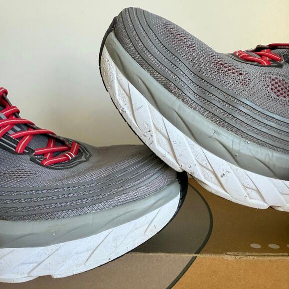Hoka One One Bondi 6 Grey/Red Men Running Sneakers- SZ 14 main image 7